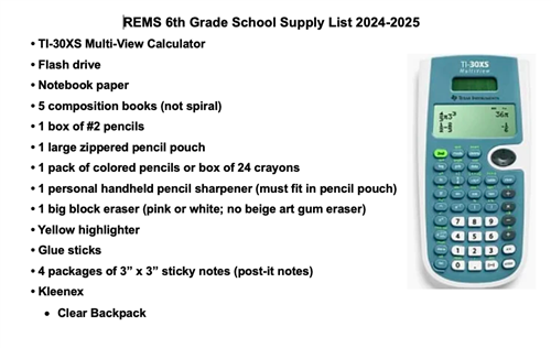 ^th Grade Supplies